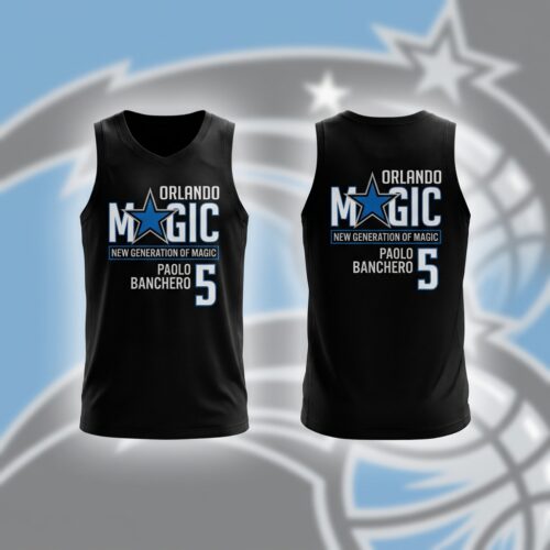 Orlando Magic New Generation Basketball Jersey - Custom Printed - Black - Paolo Banchero