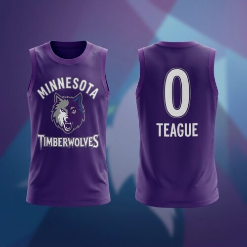 Custom Printed Men's Minnesota Timberwolves Jeff Teague City Basketball Jersey Purple