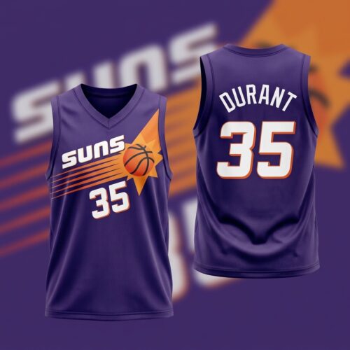 Custom Printed NBA Kevin Durant #35 Phoenix Suns 2022-23 Classic Edition Purple Jersey