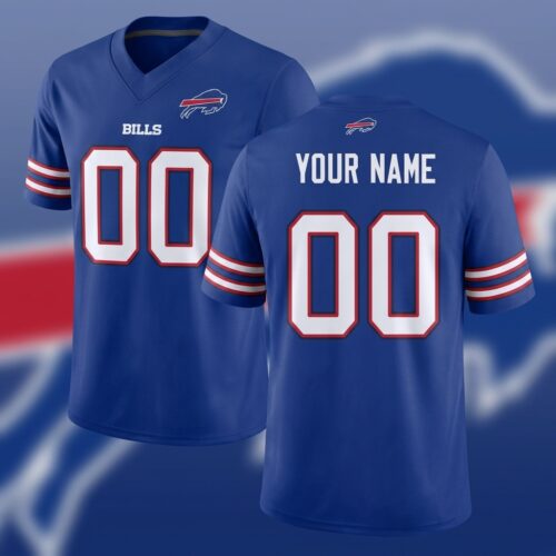 Custom Printed Buffalo Bills Game Jersey Royal for Adults