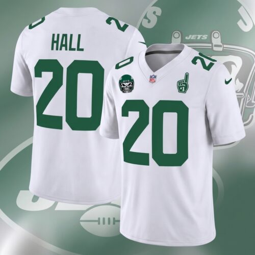 Custom Printed NFL Breece Hall New York Jets 1980s Throwback Football Jersey
