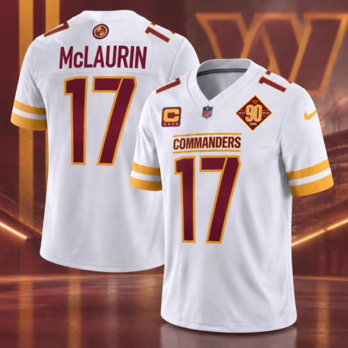 Custom Printed NFL Terry McLaurin Washington Commanders 90th Anniversary Football Jersey