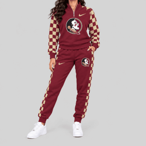 Florida State Seminoles | NCAA Checkerboard Sleeve Quarter Zip Set TD