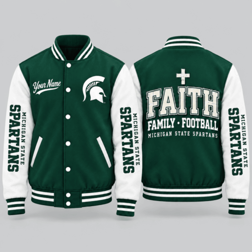 Michigan State Spartans | NCAA Faith Family Football Varsity Jacket TD