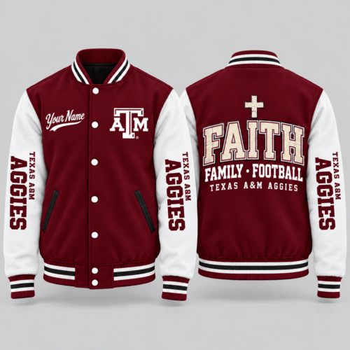 Texas A&M Aggies | NCAA Faith Family Football Varsity Jacket TD