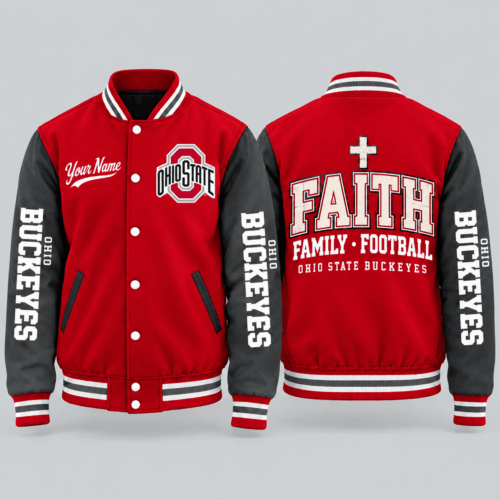 Ohio State Buckeyes | NCAA Faith Family Football Varsity Jacket TD