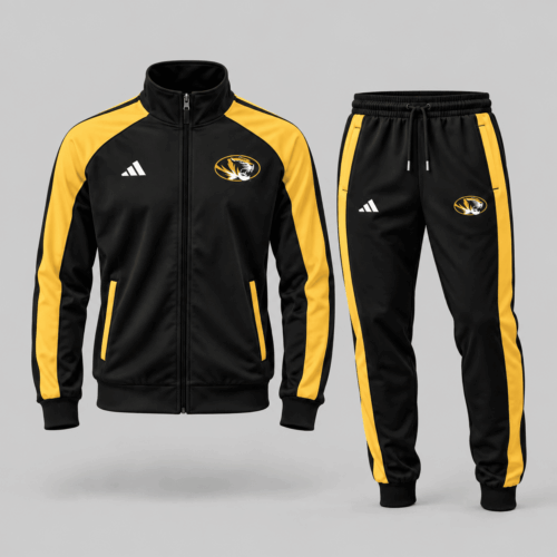 Missouri Tigers | NCAA Classic Stripe Track Jacket Jogger Set TD
