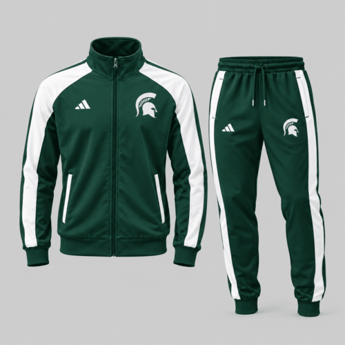 Michigan State Spartans | NCAA Classic Stripe Track Jacket Jogger Set TD