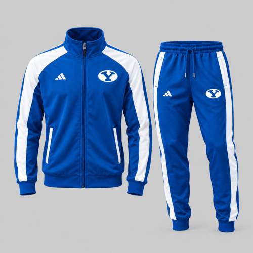 BYU Cougars | NCAA Classic Stripe Track Jacket Jogger Set TD