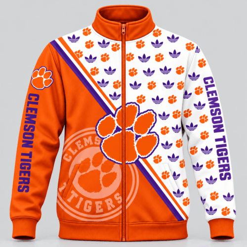 Clemson Tigers | NCAA Diagonal Split Logo Pattern Jacket TD