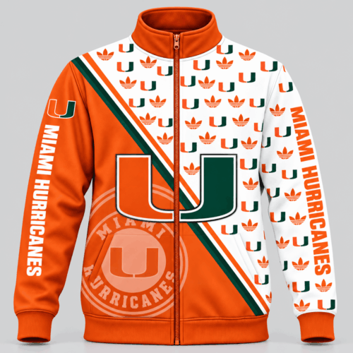 Miami Hurricanes | NCAA Diagonal Split Logo Pattern Jacket TD