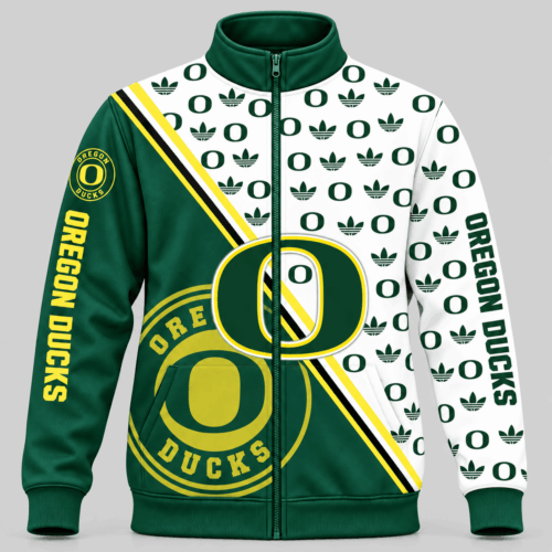 Oregon Ducks | NCAA Diagonal Split Logo Pattern Jacket TD