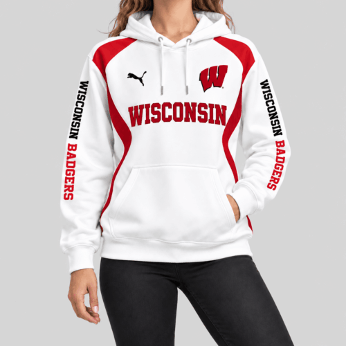 Wisconsin Badgers | NCAA Contrast Panel Wordmark Hoodie TD