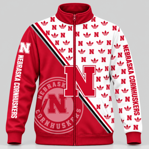 Nebraska Cornhuskers | NCAA Diagonal Split Logo Pattern Jacket TD