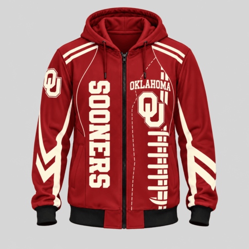 Oklahoma Sooners | NCAA Football Lace Zip Hoodie TD