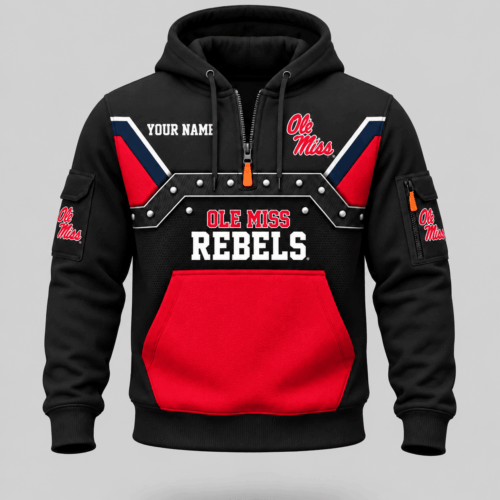 Ole Miss Rebels | NCAA Utility Panel Half Zip Hoodie TD
