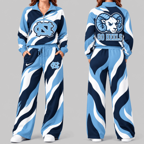 North Carolina Tar Heels | NCAA Wave Pattern Mascot Quarter Zip Set TD