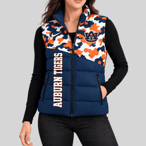 Auburn Tigers | NCAA Camo Panel Puffer Vest TD