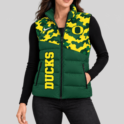 Oregon Ducks | NCAA Camo Panel Puffer Vest TD