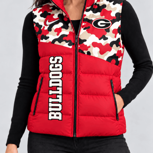 Georgia Bulldogs | NCAA Camo Panel Puffer Vest TD