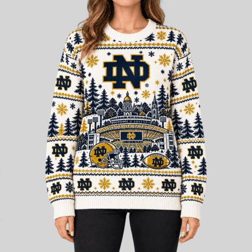 Notre Dame Fighting Irish | NCAA Stadium Christmas Knit Sweater TD