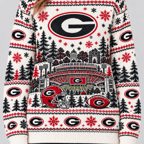 Georgia Bulldogs | NCAA Stadium Christmas Knit Sweater TD