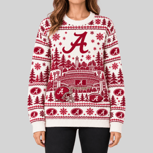 Alabama Crimson Tide | NCAA Stadium Christmas Knit Sweater TD