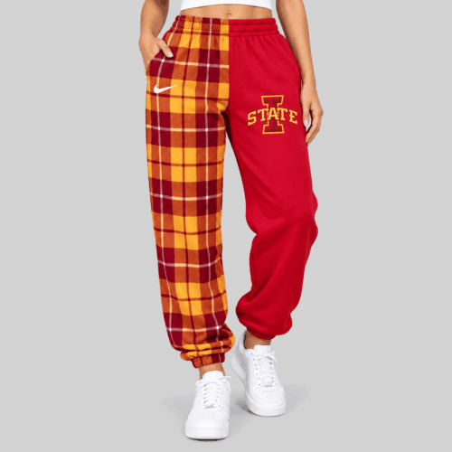 Iowa State Cyclones | NCAA Plaid Split Jogger Pants TD