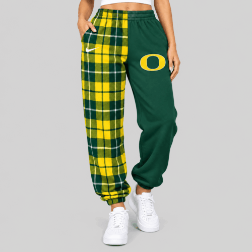 Oregon Ducks | NCAA Plaid Split Jogger Pants TD