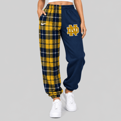 Notre Dame Fighting Irish | NCAA Plaid Split Jogger Pants TD