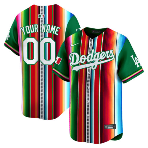 Los Angeles Dodgers Serape Pattern Mexico Vapor Premier Limited Custom Jersey V2 - Printed