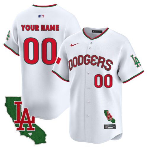 Los Angeles Dodgers Mexico California Patch Vapor Premier Limited Custom Jersey V3 - All Stitched