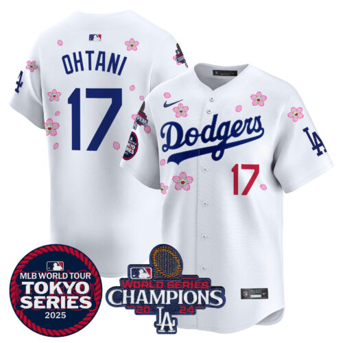 Men's Los Angeles Dodgers Tokyo Series 2025 World Series Champions Patch Vapor Premier Limited Jersey - Stitched