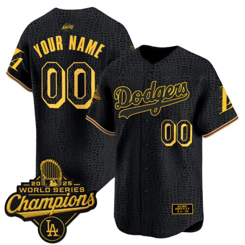 Los Angeles Dodgers 2025 World Series Champions Mamba Vapor Premier Limited Custom Jersey - All Stitched
