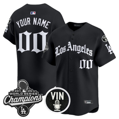Los Angeles Dodgers 2025 World Series Champions Vapor Premier Limited Custom Jersey - LA Gothic Edition - All Stitched