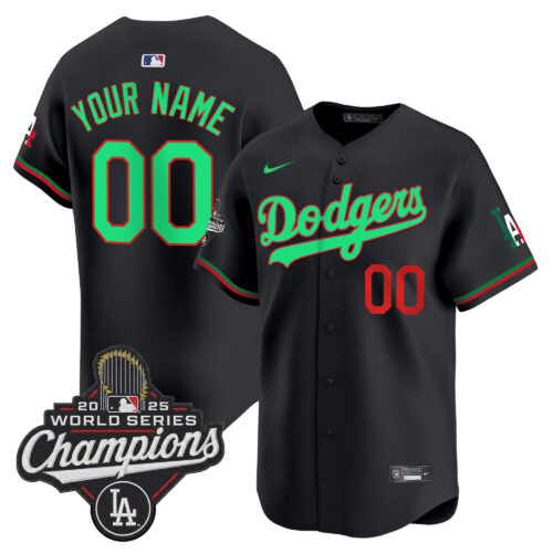 Los Angeles Dodgers Mexico 2025 World Series Champions Vapor Premier Limited Custom Jersey V2 - All Stitched