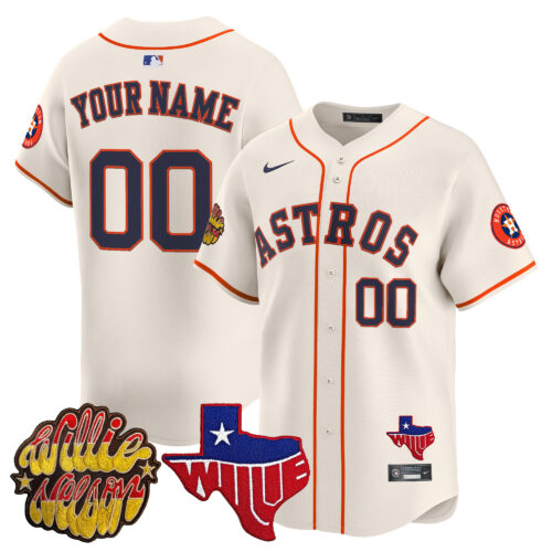 Houston Astros 'Willie Nelson Patch' Vapor Premier Limited Custom Jersey - All Stitched