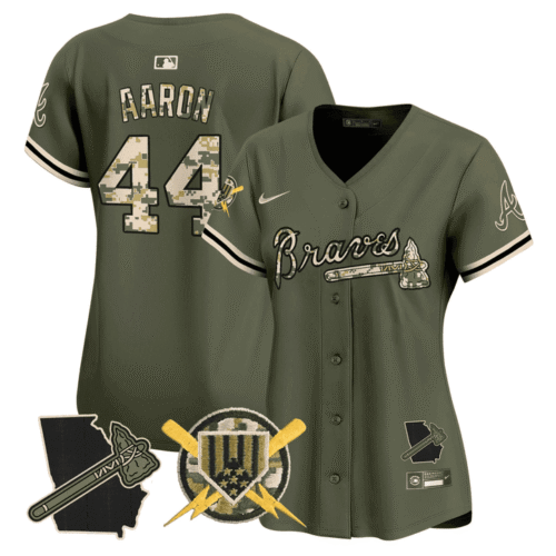 Hank Aaron Atlanta Braves Armed Forces Day Vapor Premier Limited Jersey - All Stitched