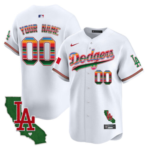Los Angeles Dodgers Mexico California Patch Vapor Premier Limited Custom Jersey - All Stitched