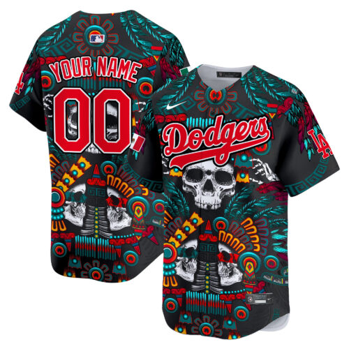 Los Angeles Dodgers Mexico Skull Vapor Premier Limited Custom Jersey - Printed