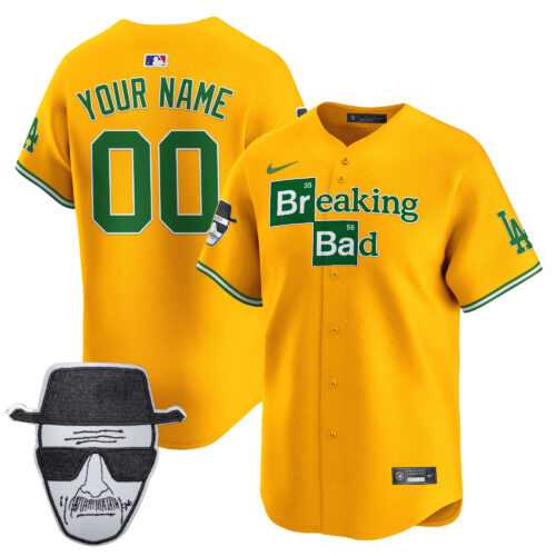 Los Angeles Dodgers Breaking Bad Walter White Patch Vapor Premier Limited Custom Jersey - All Stitched