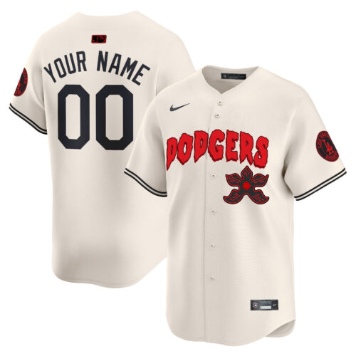 Los Angeles Dodgers Stranger Things Vapor Premier Limited Custom Jersey - All Stitched