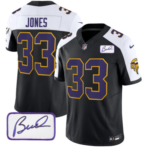 Aaron Jones Minnesota Vikings Bud Grant Patch Classic Limited Jersey V3 - All Stitched